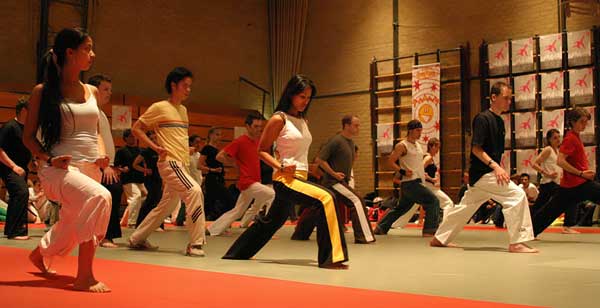 Beginners tijdens een Shaolin workshop